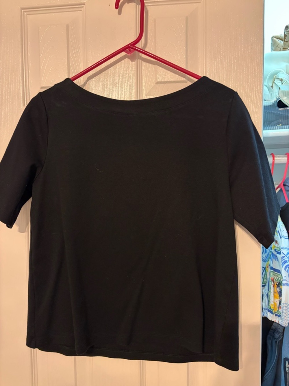 GAP Black Short Sleeve Boatneck Top